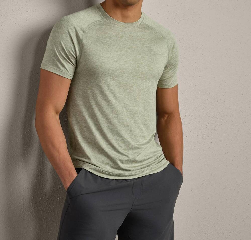 NEW RHONE atmosphere short sleeve tee in dusty sage heather
